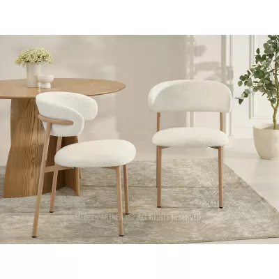 Jídelní židle ADRIENNE - krémová / dub