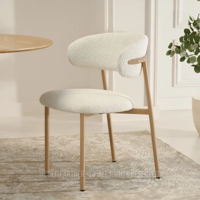 Jídelní židle ADRIENNE - krémová / dub