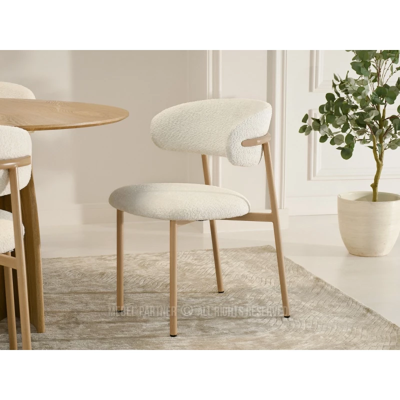 Jídelní židle ADRIENNE - krémová / dub