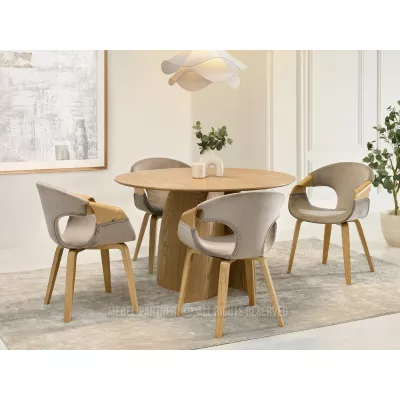 Jídelní židle DARLENIS - béžová / dub