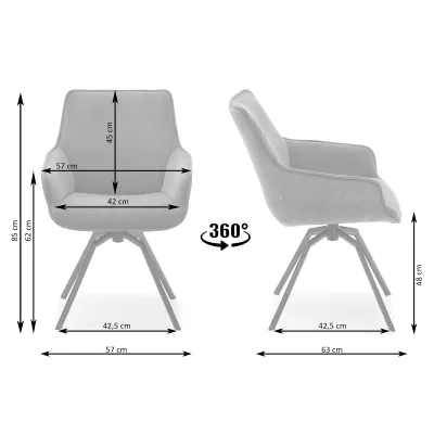 Otočná jídelní židle MILAGROS - béžová / černá