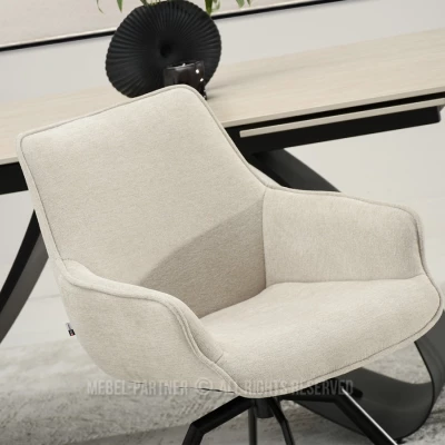 Otočná jídelní židle MILAGROS - béžová / černá