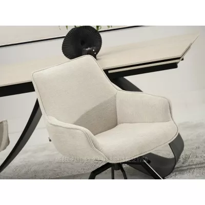 Otočná jídelní židle MILAGROS - béžová / černá