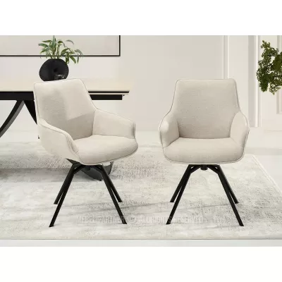 Otočná jídelní židle MILAGROS - béžová / černá