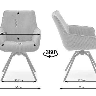 Otočná jídelní židle MILAGROS - černá 2