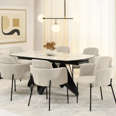 Čalouněná židle ISRA - béžová / černá