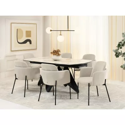 Čalouněná židle ISRA - béžová / černá