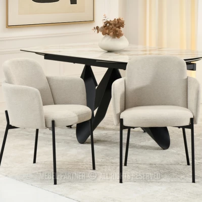 Čalouněná židle ISRA - béžová / černá