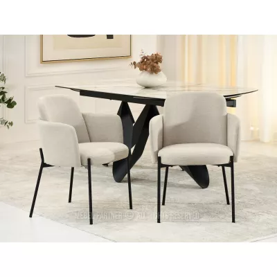 Čalouněná židle ISRA - béžová / černá