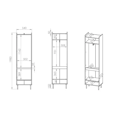Úzká skříň do předsíně RENATE - dub cremona / kašmír