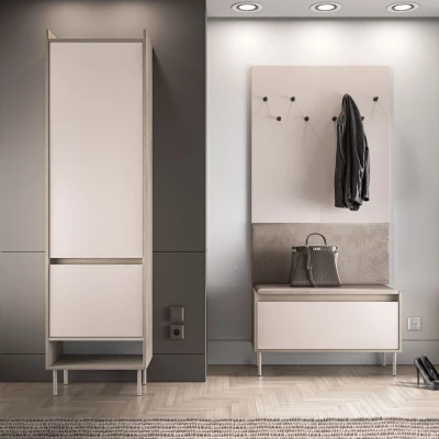 Úzká skříň do předsíně RENATE - dub cremona / kašmír