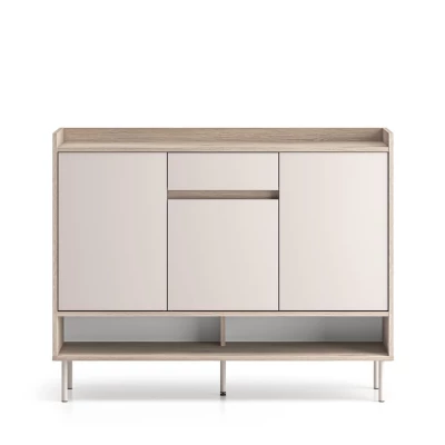 Policový botník s dvířky RENATE - dub cremona / kašmír