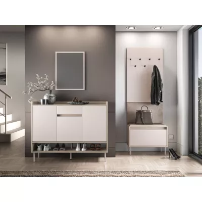 Policový botník s dvířky RENATE - dub cremona / kašmír