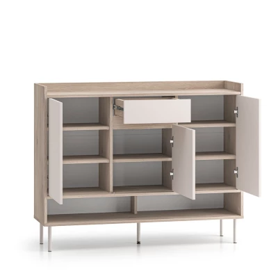 Policový botník s dvířky RENATE - dub cremona / kašmír