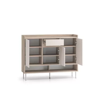 Policový botník s dvířky RENATE - dub cremona / kašmír