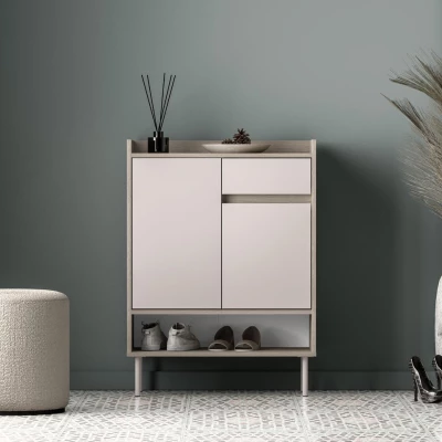 Policový botník se šuplíkem RENATE - dub cremona / kašmír