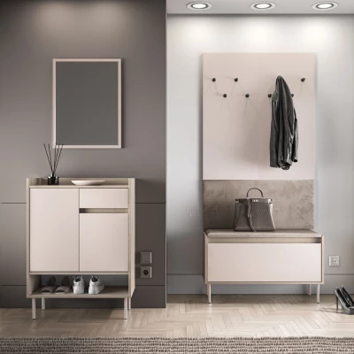 Policový botník se šuplíkem RENATE - dub cremona / kašmír