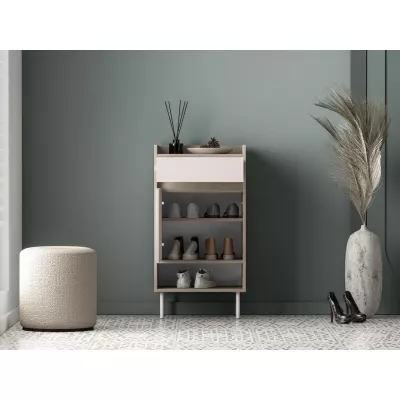 Botník s dvířky a šuplíkem RENATE - dub cremona / kašmír