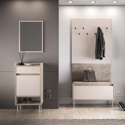 Botník s dvířky a šuplíkem RENATE - dub cremona / kašmír