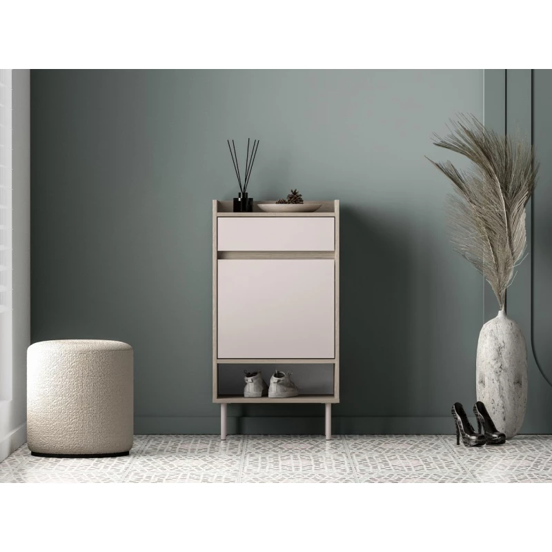 Botník s dvířky a šuplíkem RENATE - dub cremona / kašmír