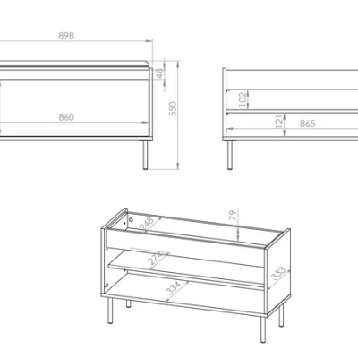 Sedací výklopný botník RENATE - dub cremona / kašmír / béžový