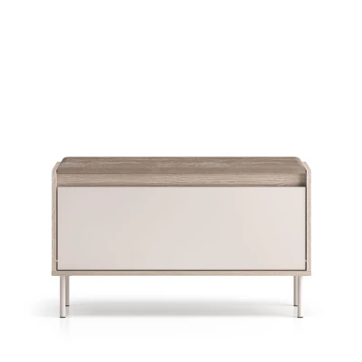 Sedací výklopný botník RENATE - dub cremona / kašmír / béžový