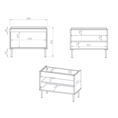 Výklopný botník se sedákem RENATE - dub cremona / kašmír / béžový