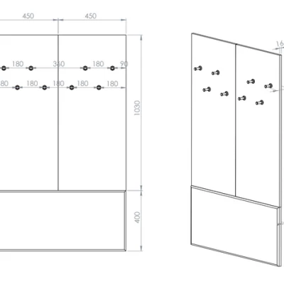 Nástěnný věšák do předsíně RENATE - kašmír / béžový