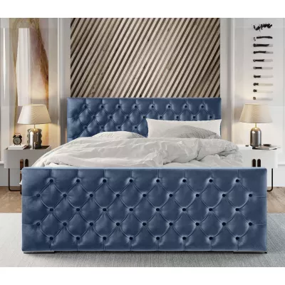 Elegantní čalouněná postel 90x200 ROSEMARIE 1 s úložným prostorem - modrá