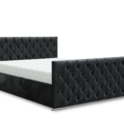 Elegantní čalouněná postel 90x200 ROSEMARIE 1 s úložným prostorem - černá