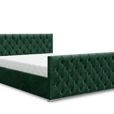 Elegantní čalouněná postel 120x200 ROSEMARIE 1 s úložným prostorem - zelená