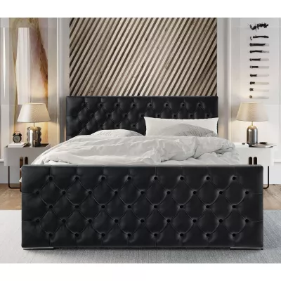 Elegantní čalouněná postel 120x200 ROSEMARIE 1 s úložným prostorem - tmavě šedá