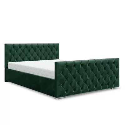 Elegantní čalouněná postel 160x200 ROSEMARIE 1 s úložným prostorem - zelená