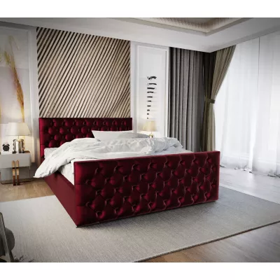 Elegantní čalouněná postel 160x200 ROSEMARIE 1 s úložným prostorem - červená