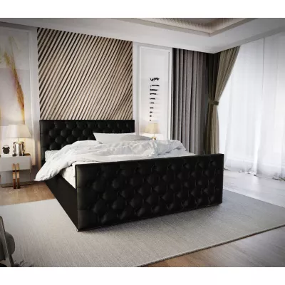 Elegantní čalouněná postel 180x200 ROSEMARIE 1 s úložným prostorem - černá