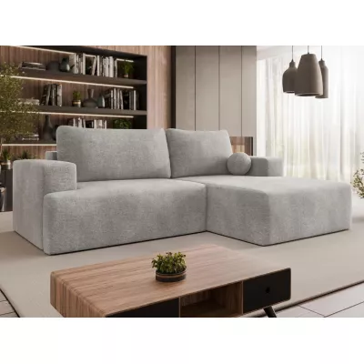 Rohová rozkládací sedačka ILUDIA - stříbrná, pravý roh