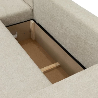 Rohová rozkládací sedačka ILUDIA - stříbrná, pravý roh