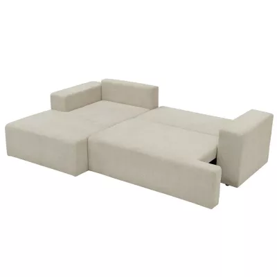 Rohová rozkládací sedačka ILUDIA - špinavá bílá, pravý roh