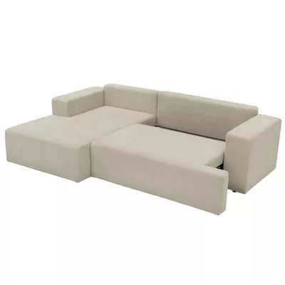 Rohová rozkládací sedačka ILUDIA - špinavá bílá, levý roh