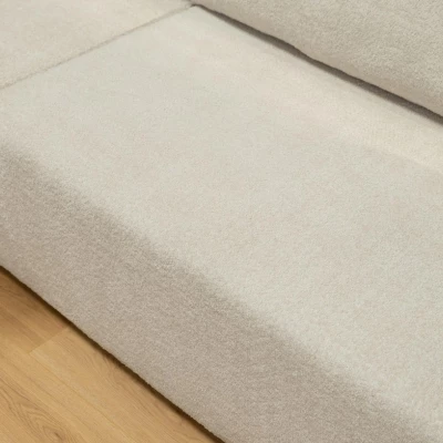 Rohová rozkládací sedačka ILUDIA - špinavá bílá, pravý roh