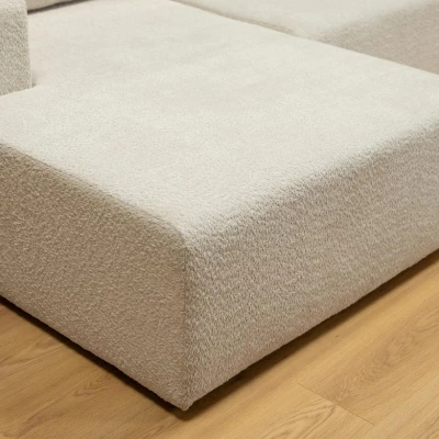 Rohová rozkládací sedačka ILUDIA - špinavá bílá, levý roh