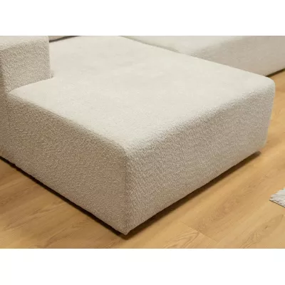 Rohová rozkládací sedačka ILUDIA - špinavá bílá, levý roh