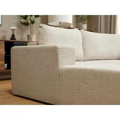 Rohová rozkládací sedačka ILUDIA - špinavá bílá, levý roh