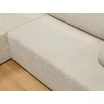 Rohová rozkládací sedačka ILUDIA - špinavá bílá, levý roh