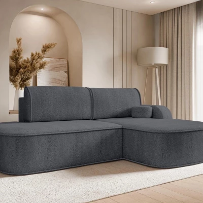 Rohová sedací souprava FESTIA - antracitová, pravý roh