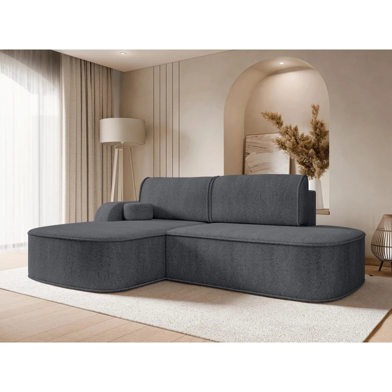 Rohová sedací souprava FESTIA - antracitová, levý roh