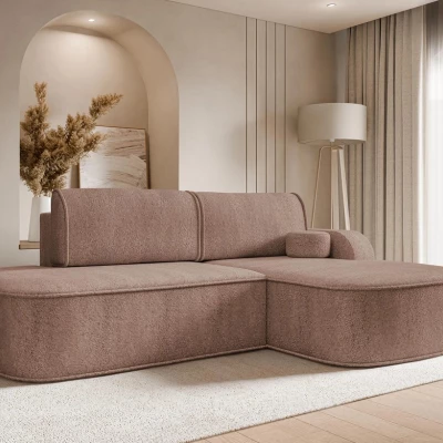 Rohová sedací souprava FESTIA - hnědá, pravý roh