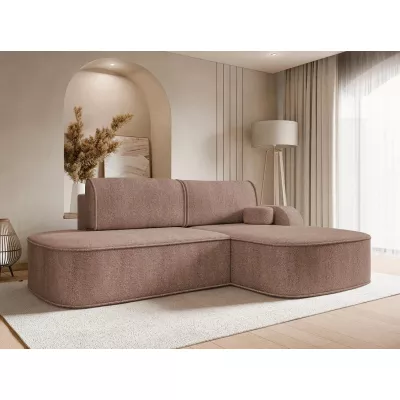 Rohová sedací souprava FESTIA - hnědá, pravý roh