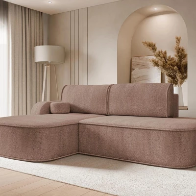 Rohová sedací souprava FESTIA - hnědá, levý roh