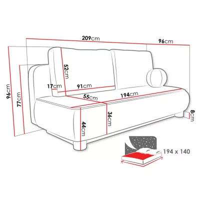 Designová dvoumístná pohovka ORELOA - ecru